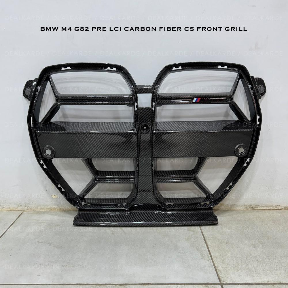 Dual Bar Carbon Fiber CS Front Grill Compatible For BMW M4 G82 Pre LCI 