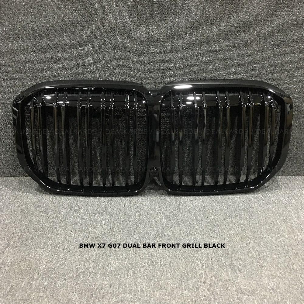 Dual Bar Glossy Black Front Grill Compatible For BMW X7 G07 Pre LCI 