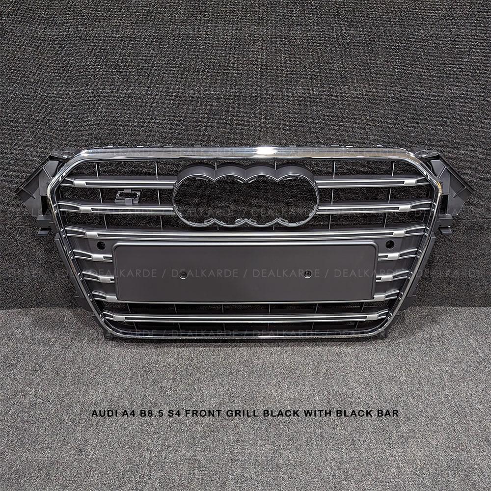 S4 Silver With Chrome Bar Front Grill Compatible For Audi A4 B8.5  