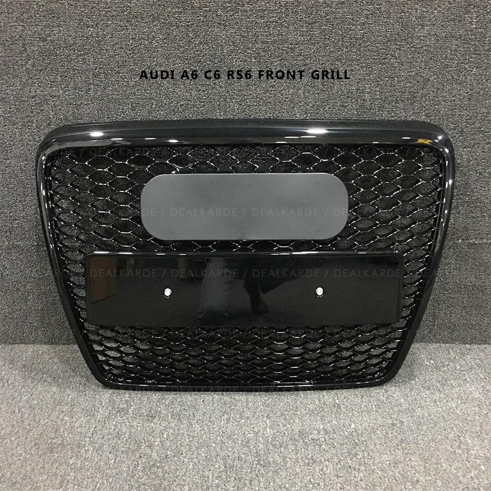  RS6 Glossy Black Front Grill Compatible For Audi A6 C6