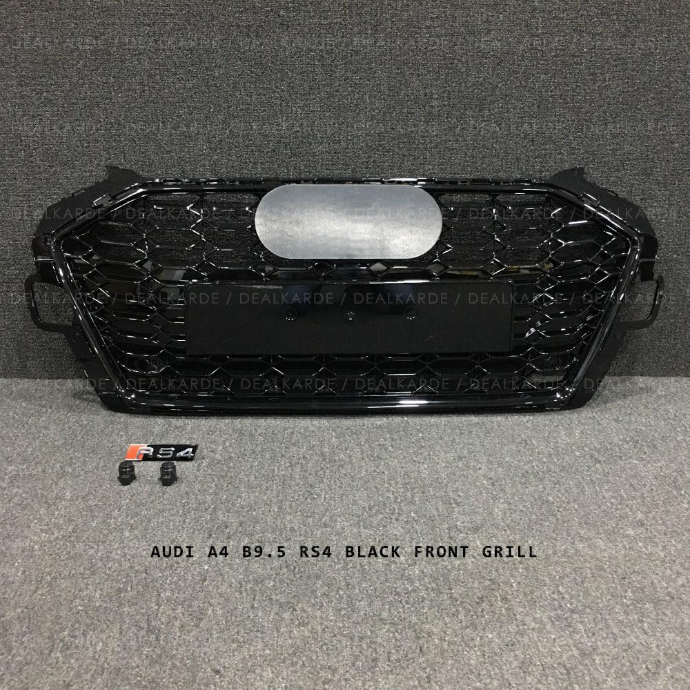 RS4 Glossy Black Front Grill Compatible For Audi A4 B9.5 