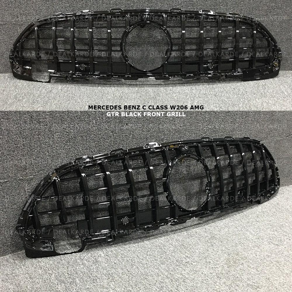 GTR Glossy Black Front Grill Compatible For Mercedes Benz C Class W206 AMG