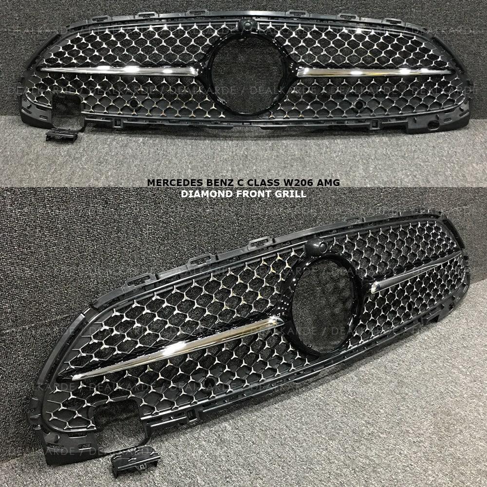  Diamond Black Front Grill Suitable For Mercedes Benz C Class W206 AMG