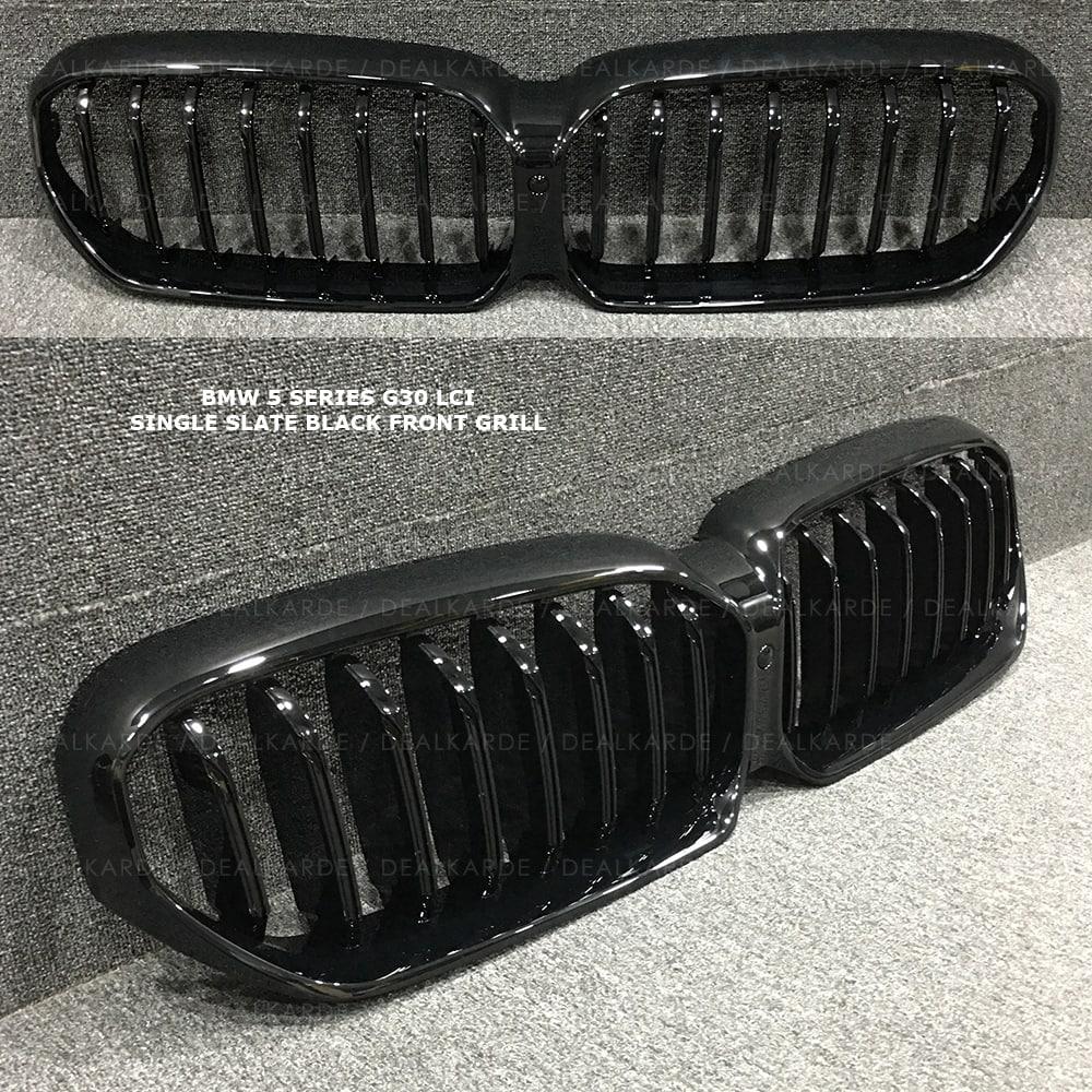 Single Bar Black Front Grill Compatible For BMW 5 Series G30 LCI