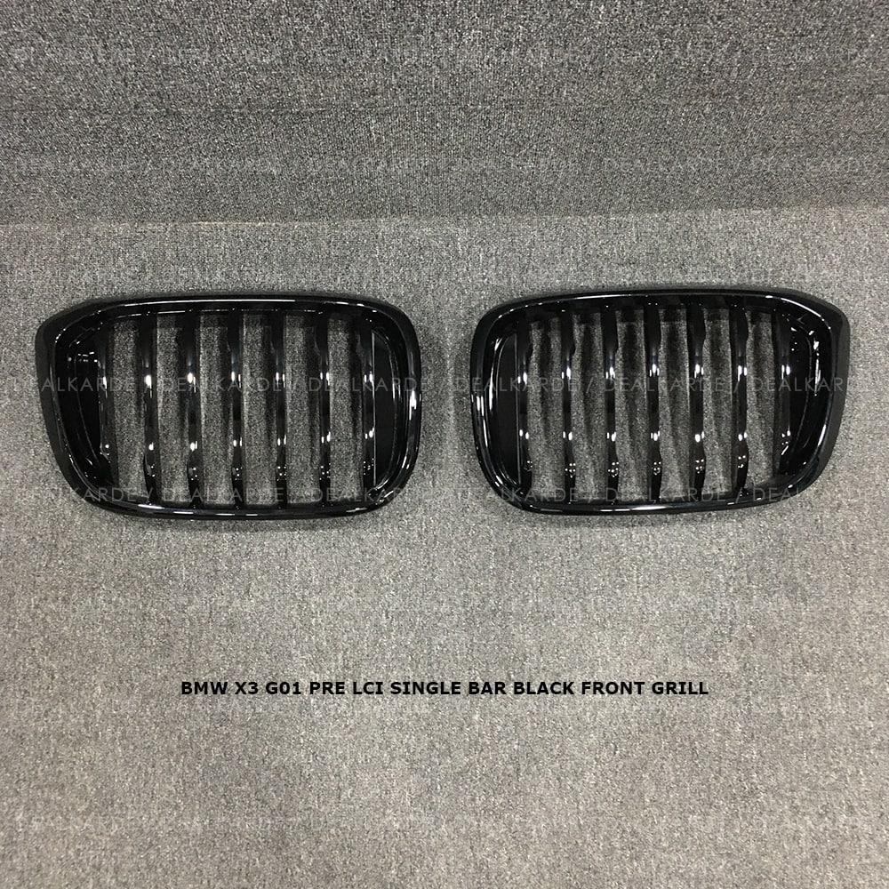 Single Bar Black Front Grill ( X4 / G02 ) ( Single Slate ) Compatible For BMW X3 G01 Pre LCI