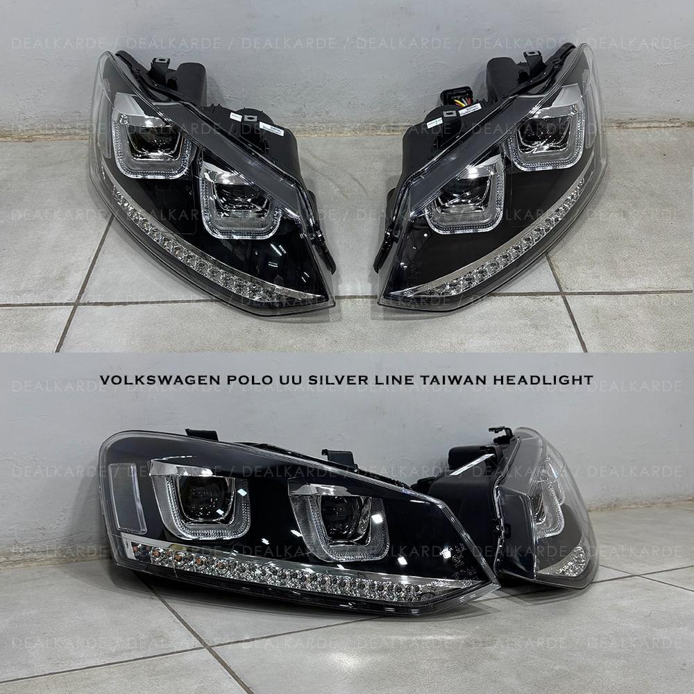  UU Silver Line White DRL Taiwan Headlight Suitable For Volkswagen Polo