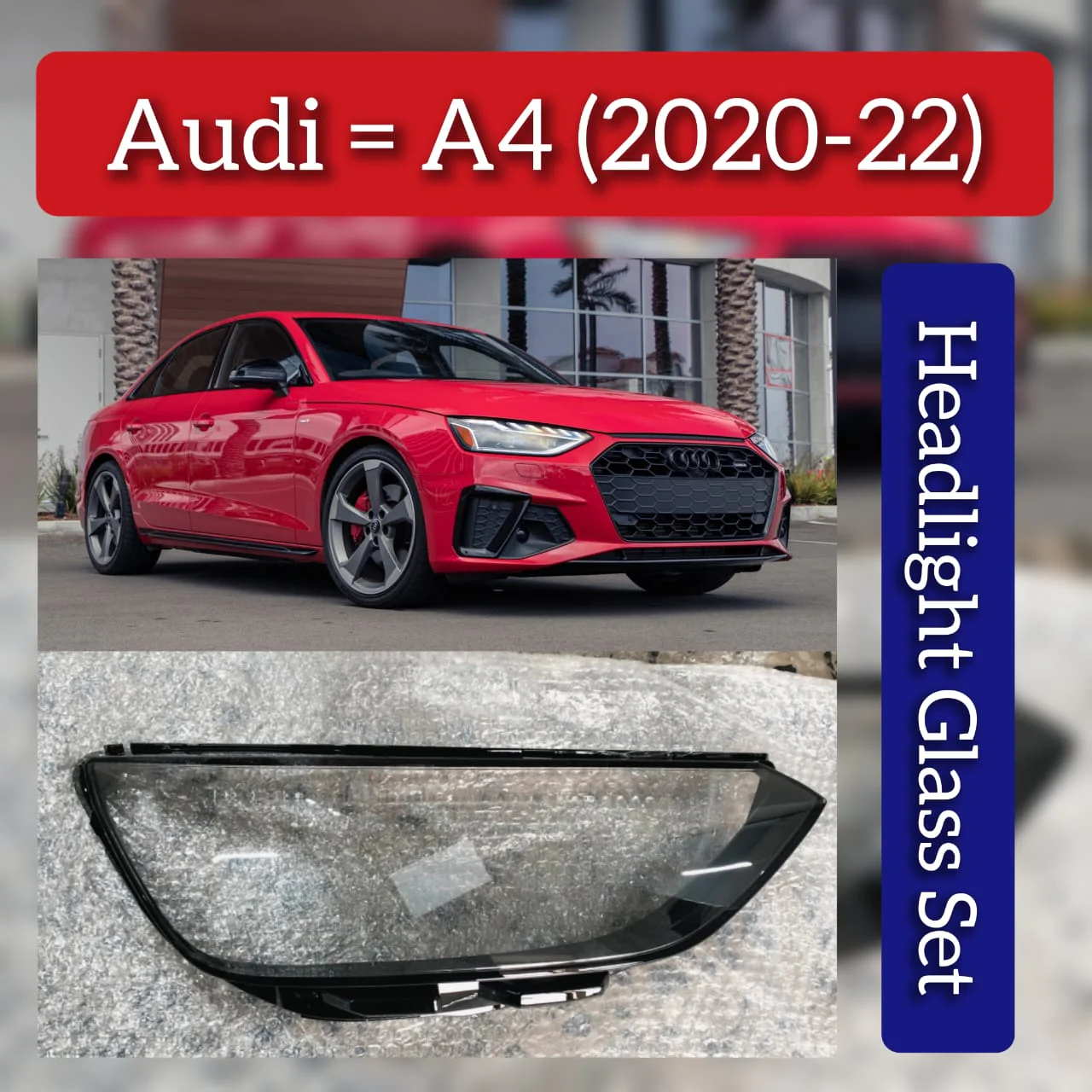 Headlight Lens Cover Suitable For Audi A4 B8 2020 - 2022