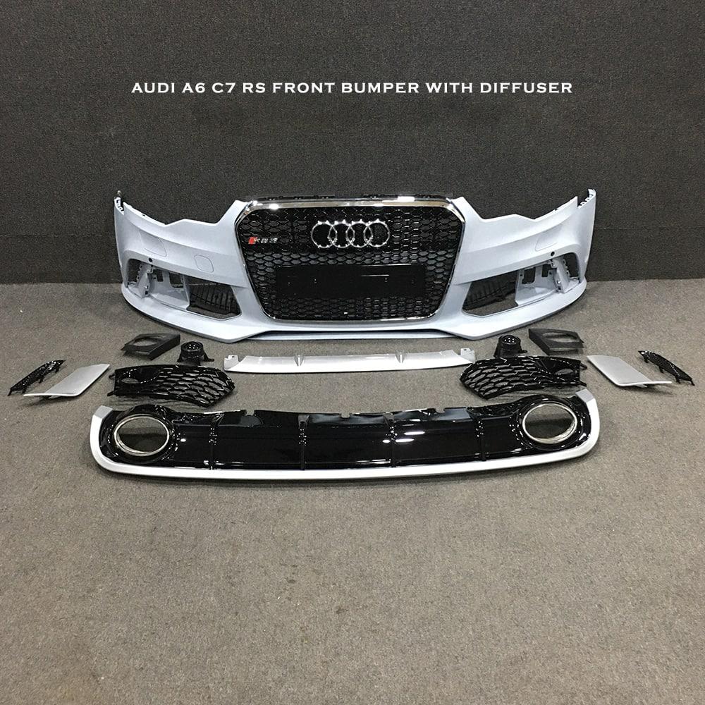 RS6 Front Bumper With Diffuser Body Kit Suitable For Audi A6 C7